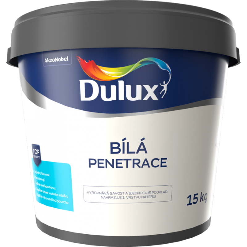 DULUX BÍLÁ PENETRACE 15kg - AKCE VÁLEČEK ZDARMA
